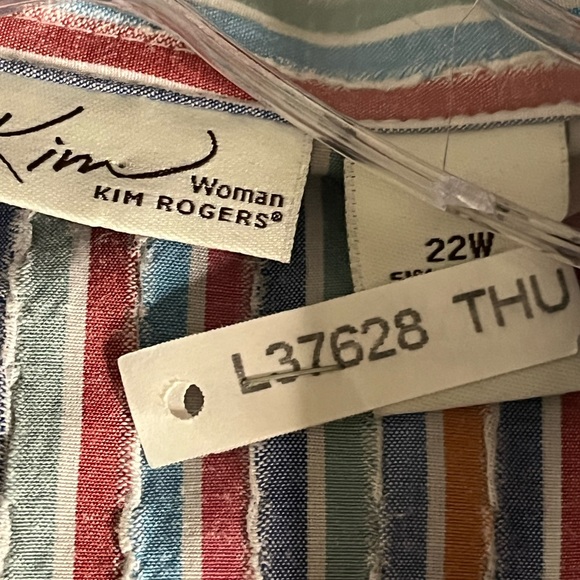 Kim Rogers multi color stripe Top. 22W. ZZ - Picture 5 of 6